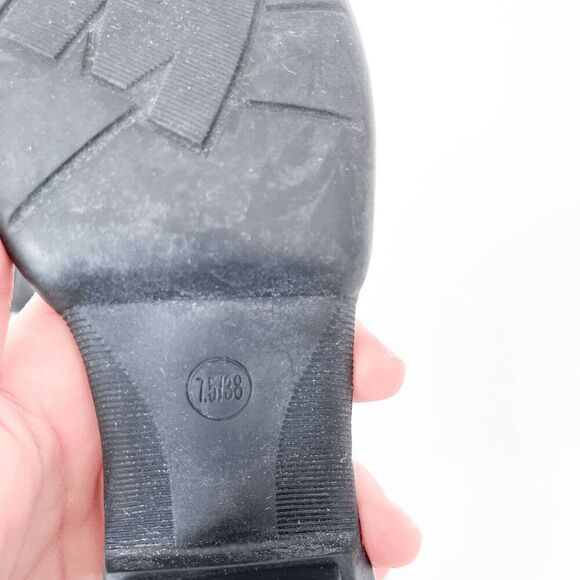 Miz Mooz Womens Cookie Ankle Heeled Platform Leather Sandals Black Size 7.5 - Picture 4 of 6